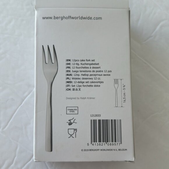 BergHoff 12 cake fork set Silver Color 5 3/4in - Picture 5 of 6